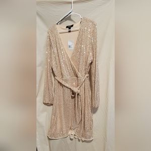 Sequin Wrap Dress